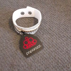 Fashion Fiend white urban imitation leather bracelet